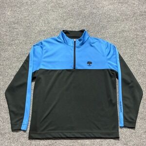 Ahead Grand Haven Mens Half Zip Pullover Size M Blue‎ Black Tree Logo Activewear